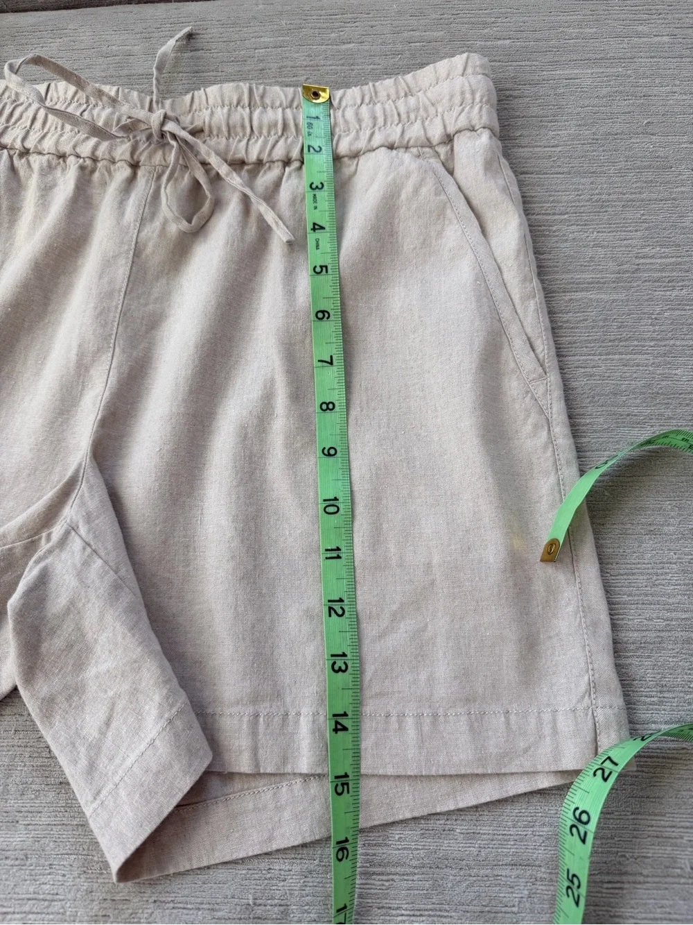 Tommy Bahama Linen Blend Drawstring Shorts Small Petite NWT Natural - Picture 6 of 8